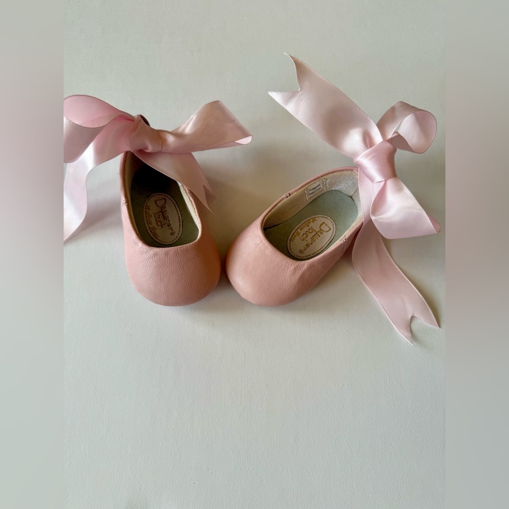Baby Ballet Flats with Satin Ribbon - Pink